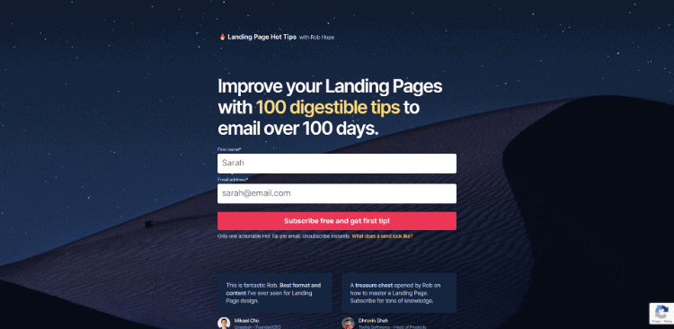 Landing Page Hot Tips