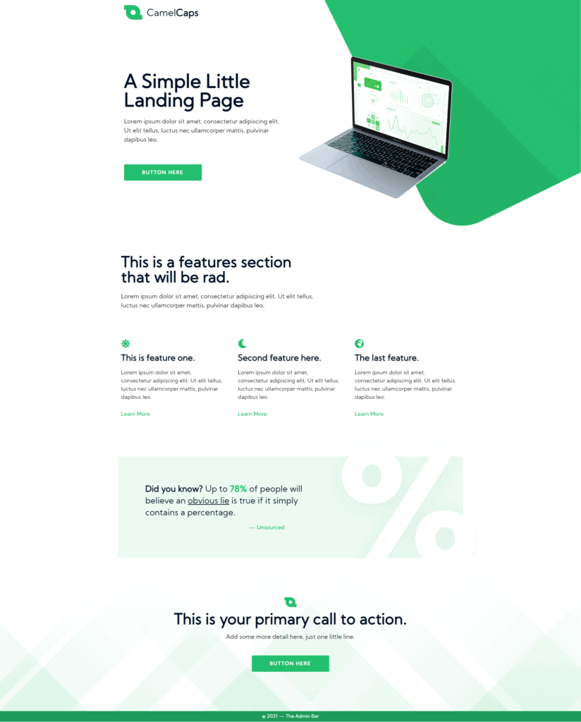 Landing Page Designed in  Elementor