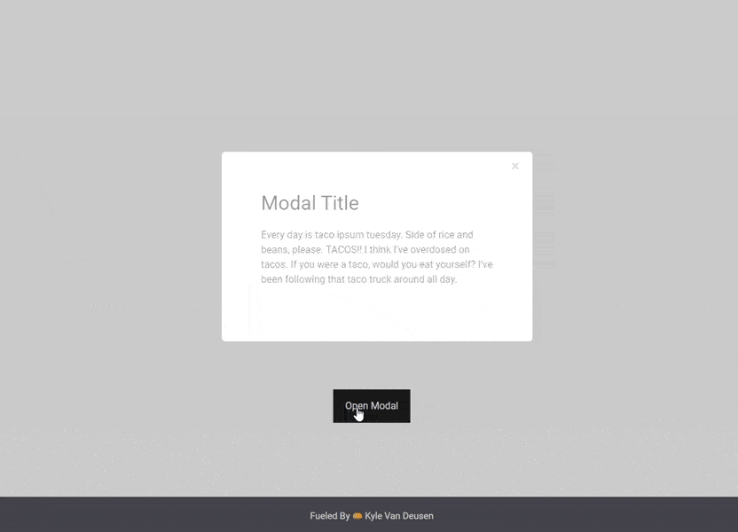 An animated GIF of the CSS-Only modal from this tutorial