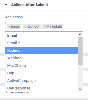 Redirect after form submission