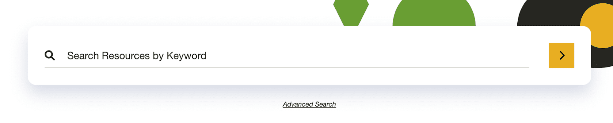 A search field with the text “Search Resources by Keyword” contained within the field.