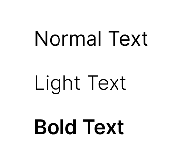 3 fonts of slightly different weights