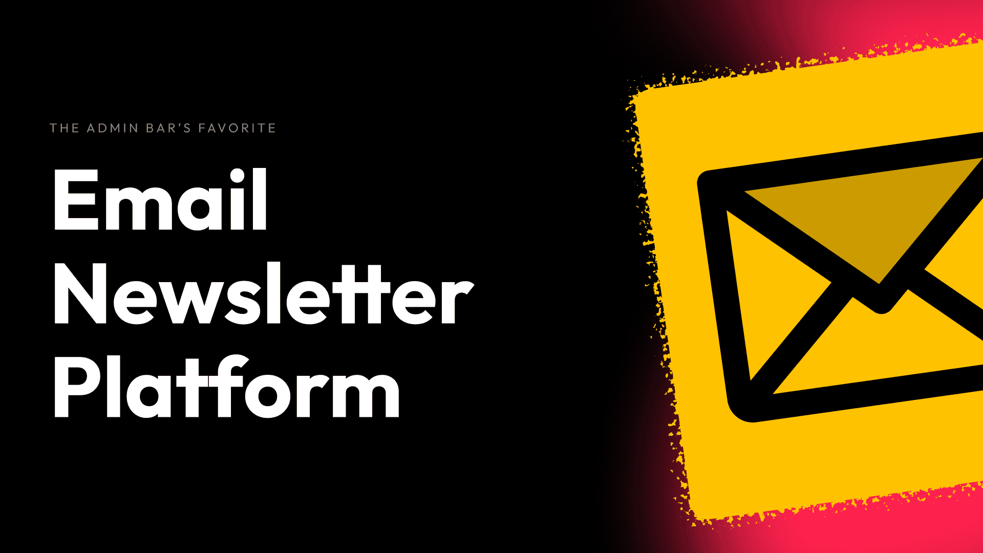 Illustration of an email newsletter icon with a yellow background and black envelope.
