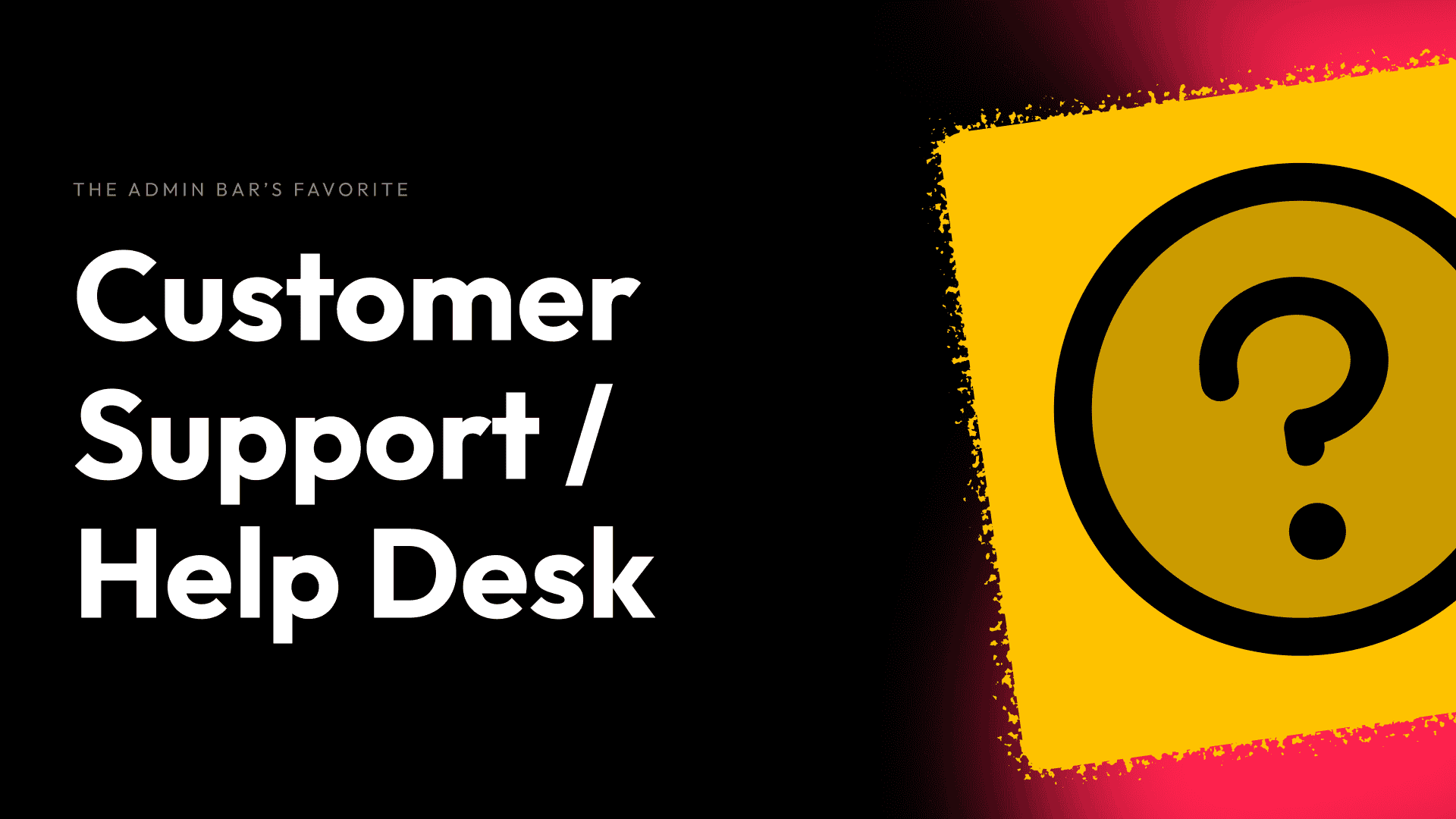 Customer support help desk icon with a question mark on a yellow background.