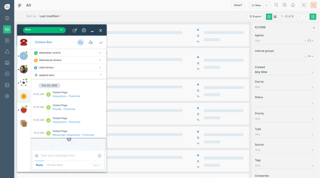 Screenshot of The Admin Bar user dashboard showing notifications and message options.