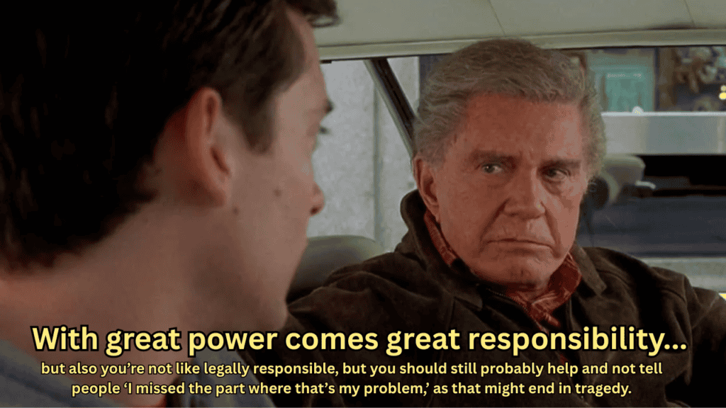 Two men in a car, one looking serious, the other speaking, from The Godfather film.