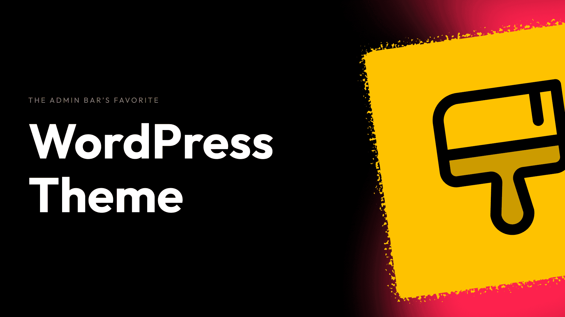 Logo of The Admin Bar WordPress theme with a paint roller icon on a yellow background.